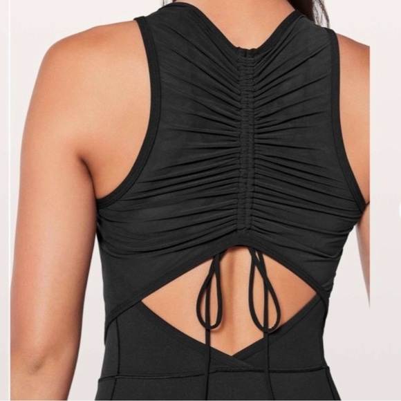 Lululemon Rather Be Gathered Dress - Size 4 - black - Picture 3 of 9